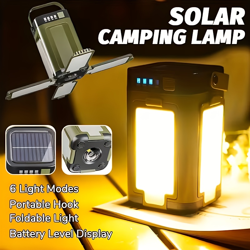 Outdoor Lighting Solar - Lámpara Solar Portátil para Camping, Carga