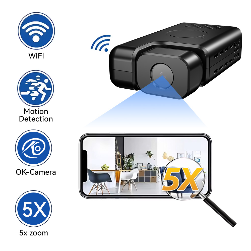 Outdoor Lighting Track - Mini Cámara Corporal WiFi de 5MP,