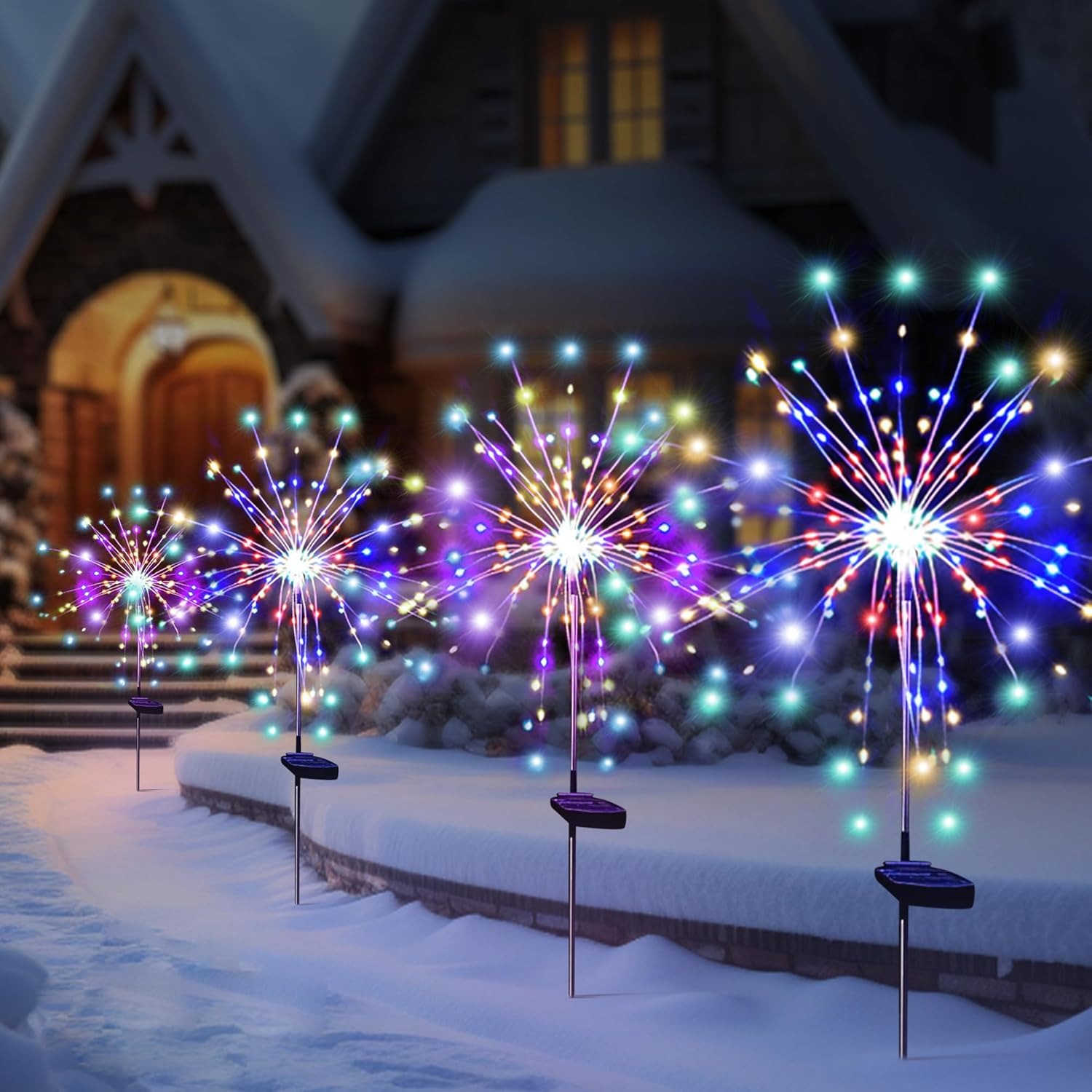 Outdoor Lighting Under Pergola - Luces Solares LED de Fuegos Artificiales