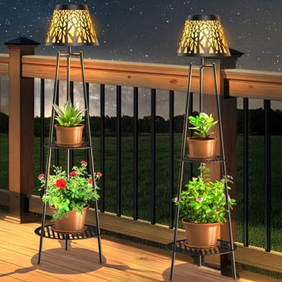 Outdoor Lighting Solar - Paquete de 2 Lámparas Solares de