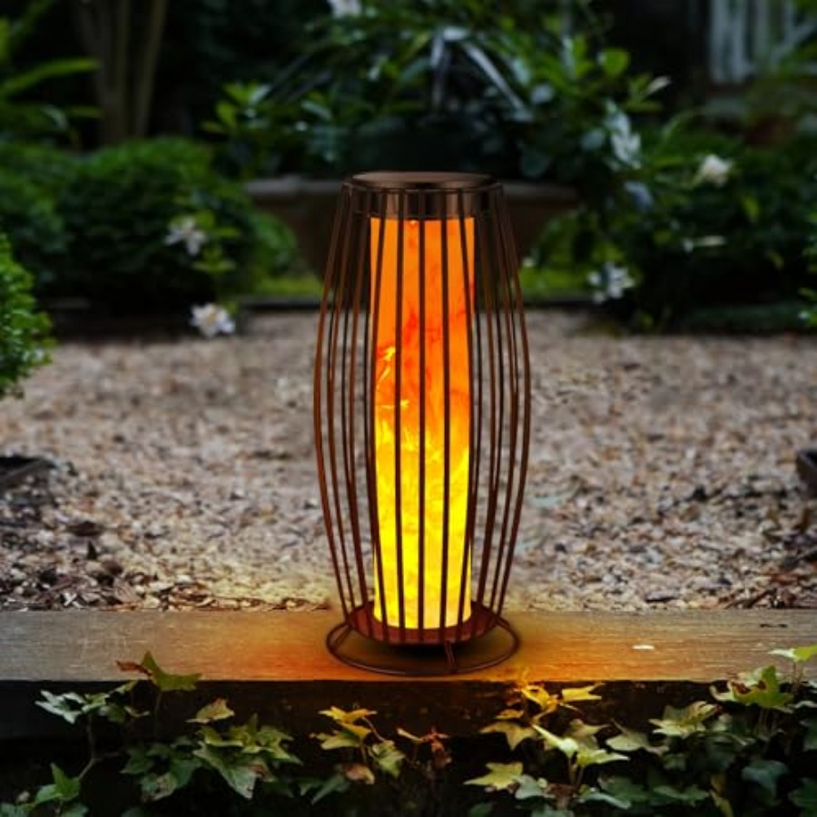 Outdoor Lighting Solar - Lámpara Solar de Exterior con Llama