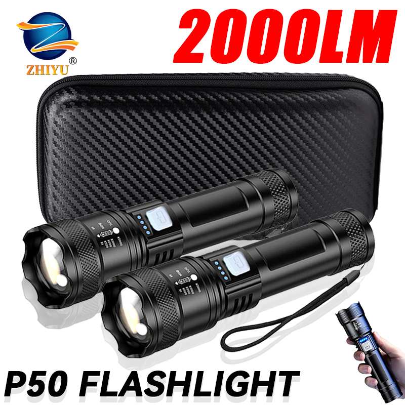 Outdoor Lighting Permanent - Linterna LED táctica de 2000LM, recargable