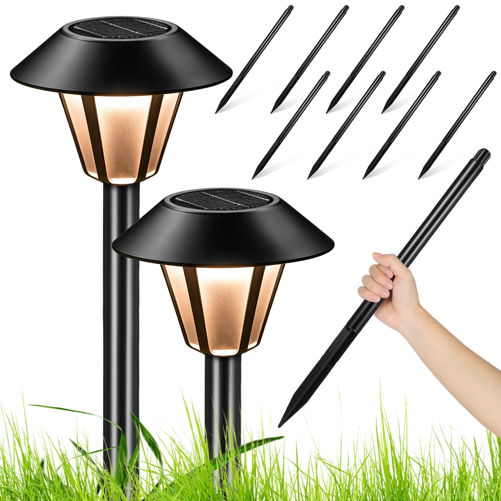 Juego de 8 estacas de plástico - Outdoor Lighting Ground reseña y precio