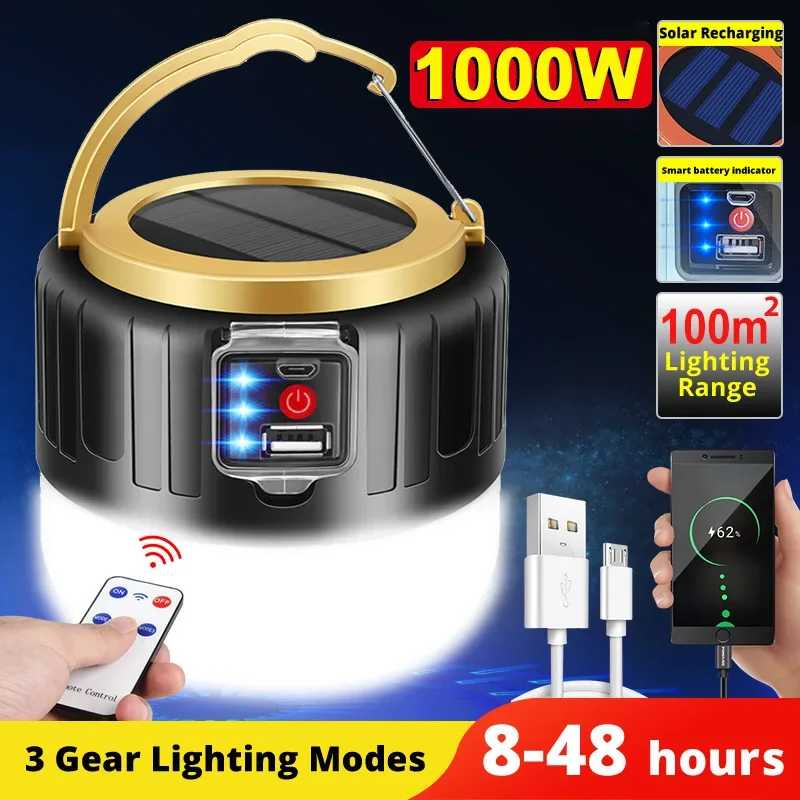 Luz LED Solar para acampar, Ba - Outdoor Lighting Permanent reseña y precio