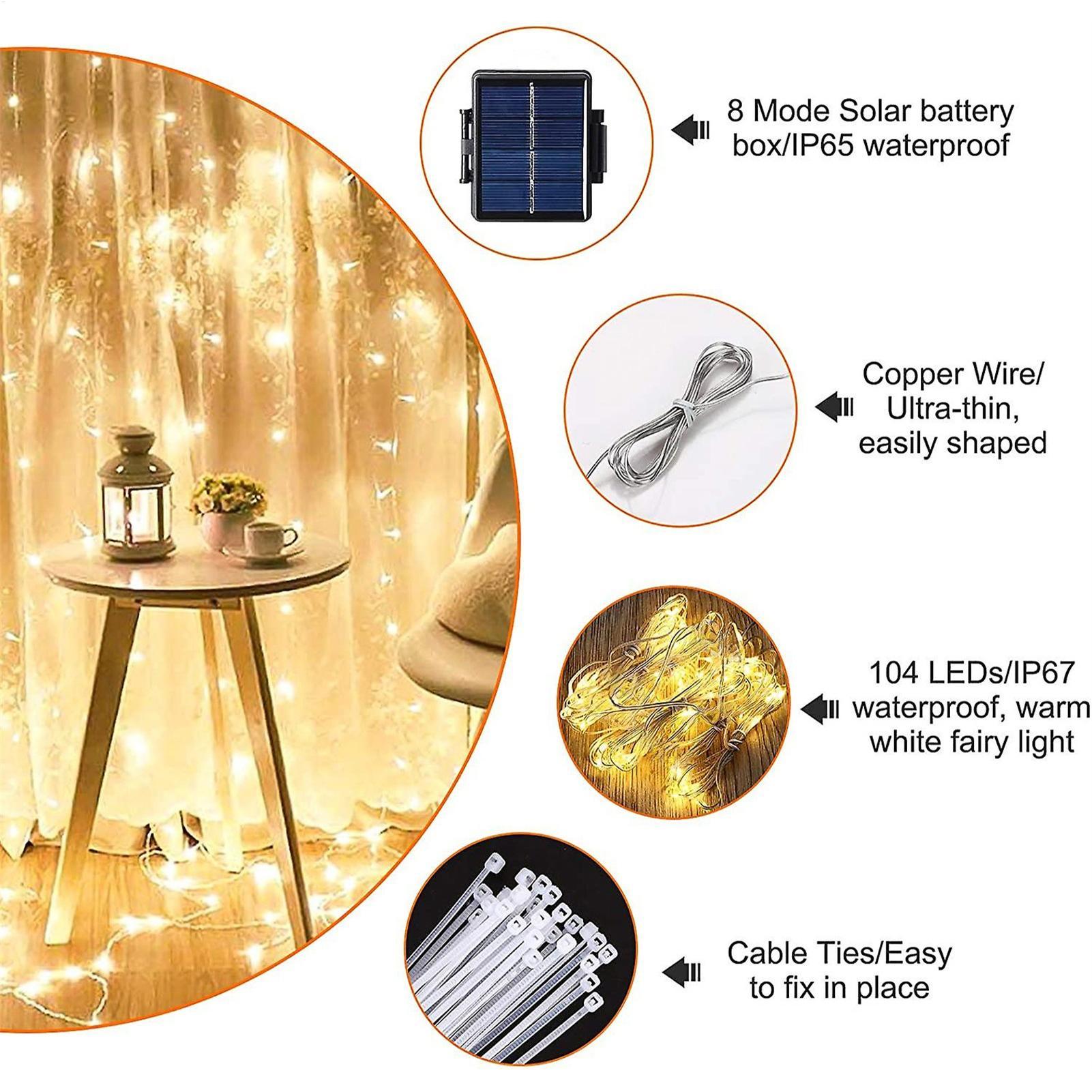 Guirnalda de luces solares par - Outdoor Lighting Under Pergola reseña y precio